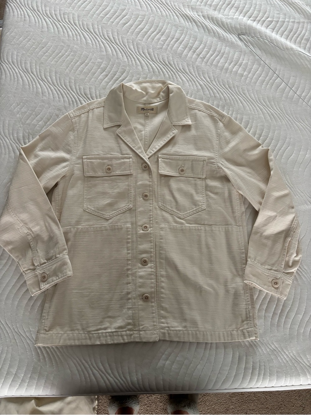 Madewell Women’s Lightweight Cream Button-Front Jacket